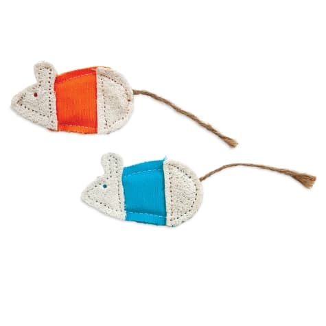 Petmate Jackson Galaxy Natural Loofah Crackle Mice 2-Pack