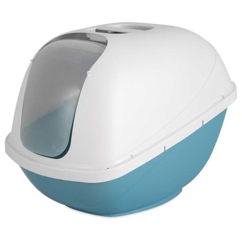 Petmate Jumbo Basic Hooded Litter Pan ~ Pearl White & Pearl Blue