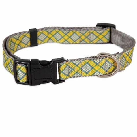 Petmate Aspen Pet Dog Collar 5/8"X10-14" Yellow Plaid