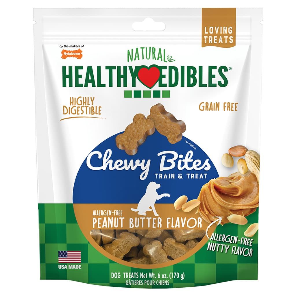 Nylabone Healthy Edibles Chewy Bites Peanut Butter Flavor 6 oz