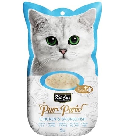 Kit Cat - Purr Puree Chicken & Smoked Fish (4x15g)