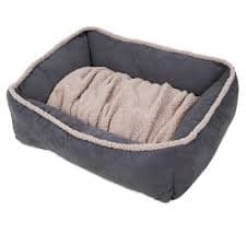 Pet Mate Aspen Pet 30 X 24 Shearling Rectangular Lounger Gray