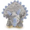 GoDog® Dinos™ Frills™ with Chew Guard Technology™ Durable Plush Squeaker Dog Toy, Gray, Large