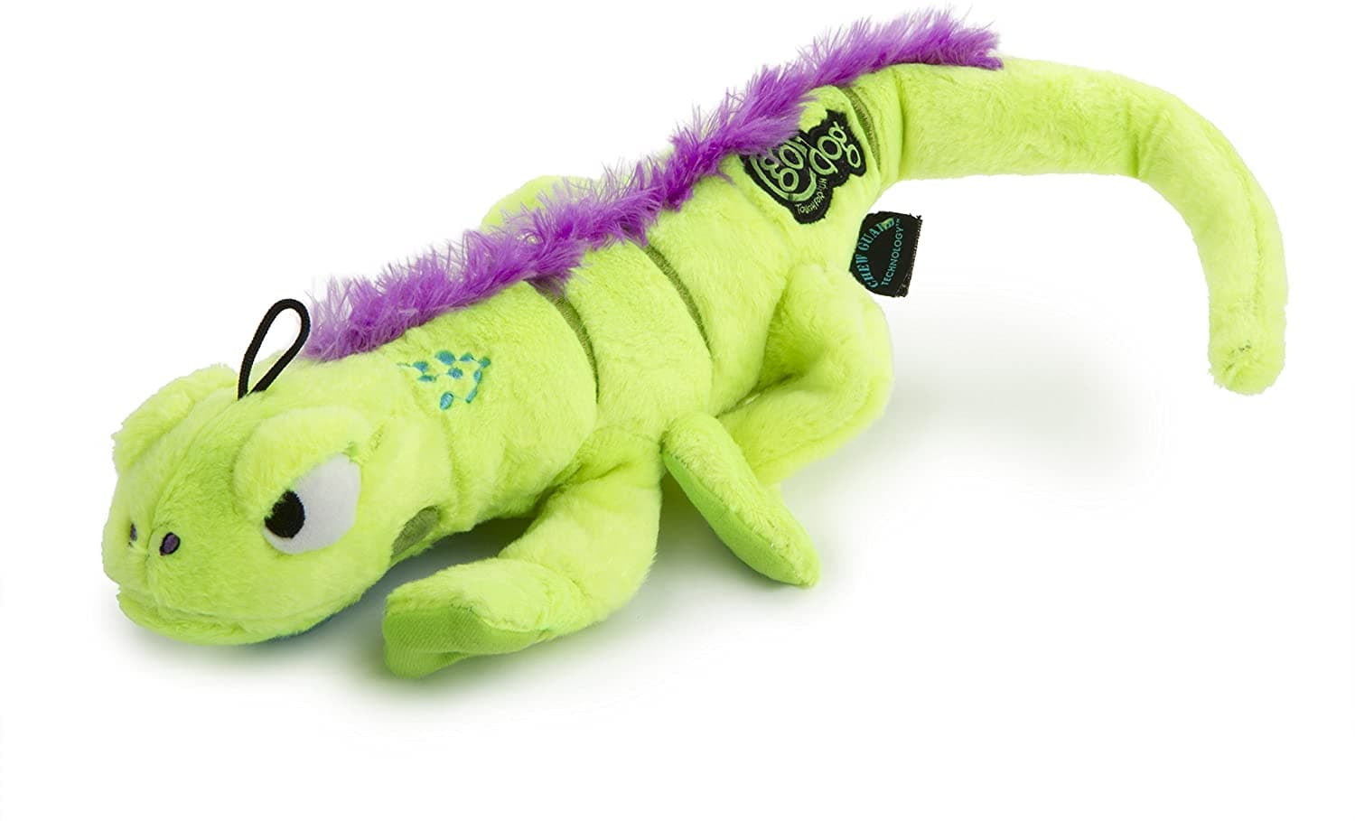 GoDog Amphibianz with Chew Guard Technology Durable Plush Dog Toys green with Squeakers