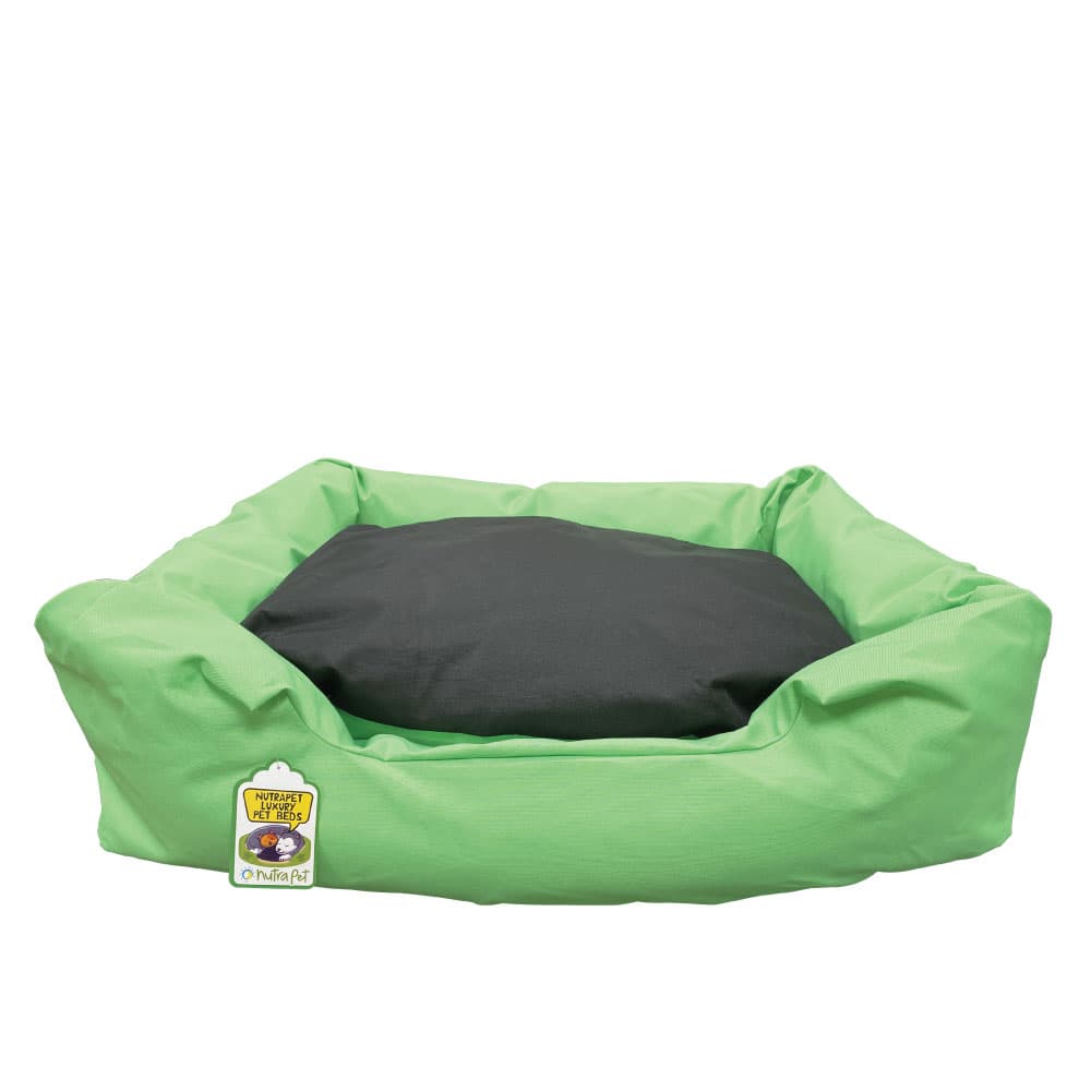 Nutrapet L-75Cm W-59Cm H-17Cm Lounger Bed Green & Black M