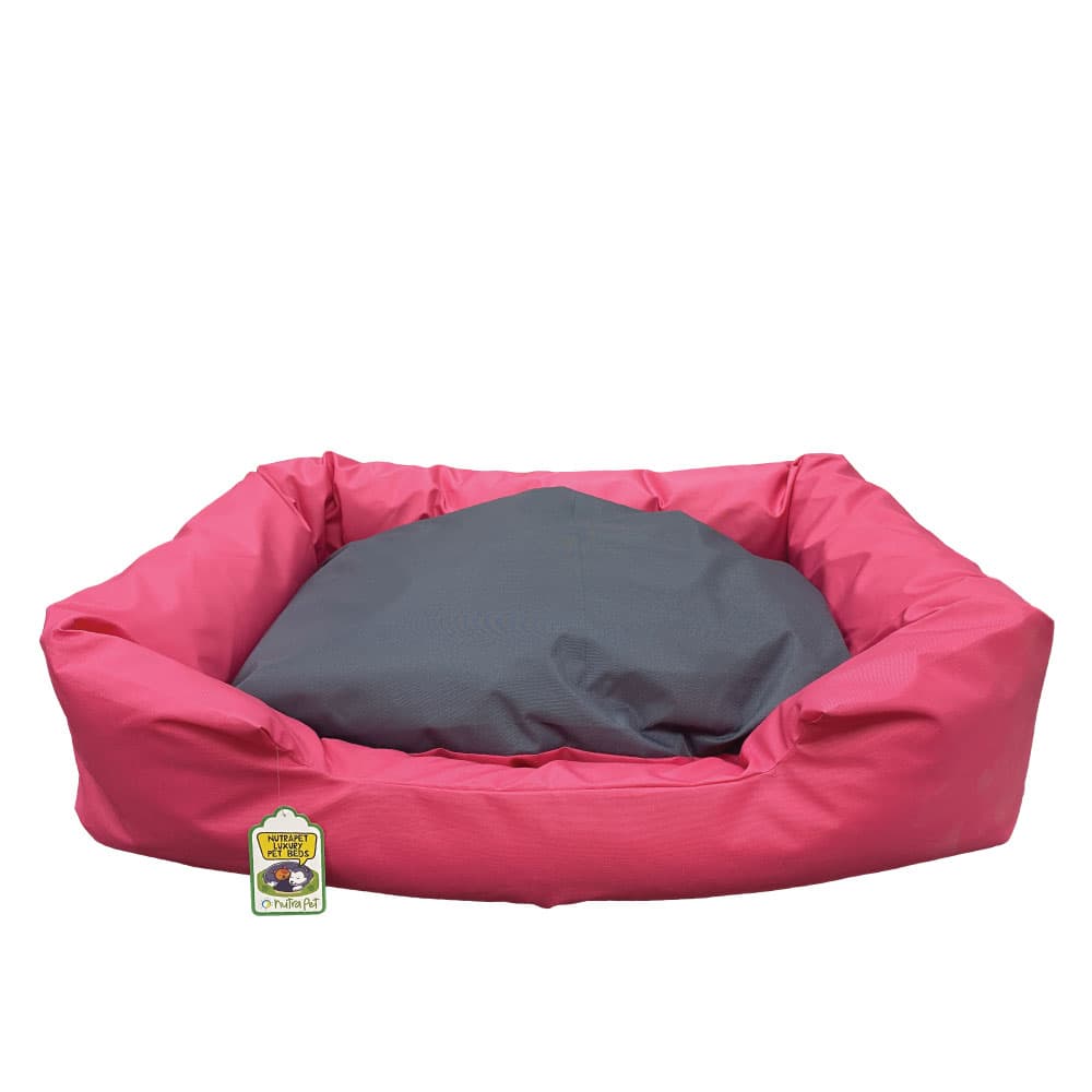 Nutrapet L-86Cm W-65Cm H-19Cmlounger Bed Pink & Grey L