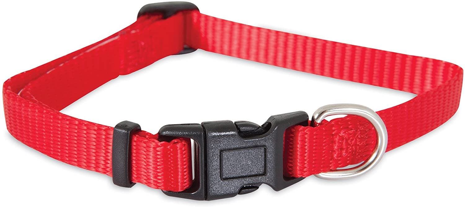Petmate Nylon Adjustable Dog Collar 3/8"X8-14" Red