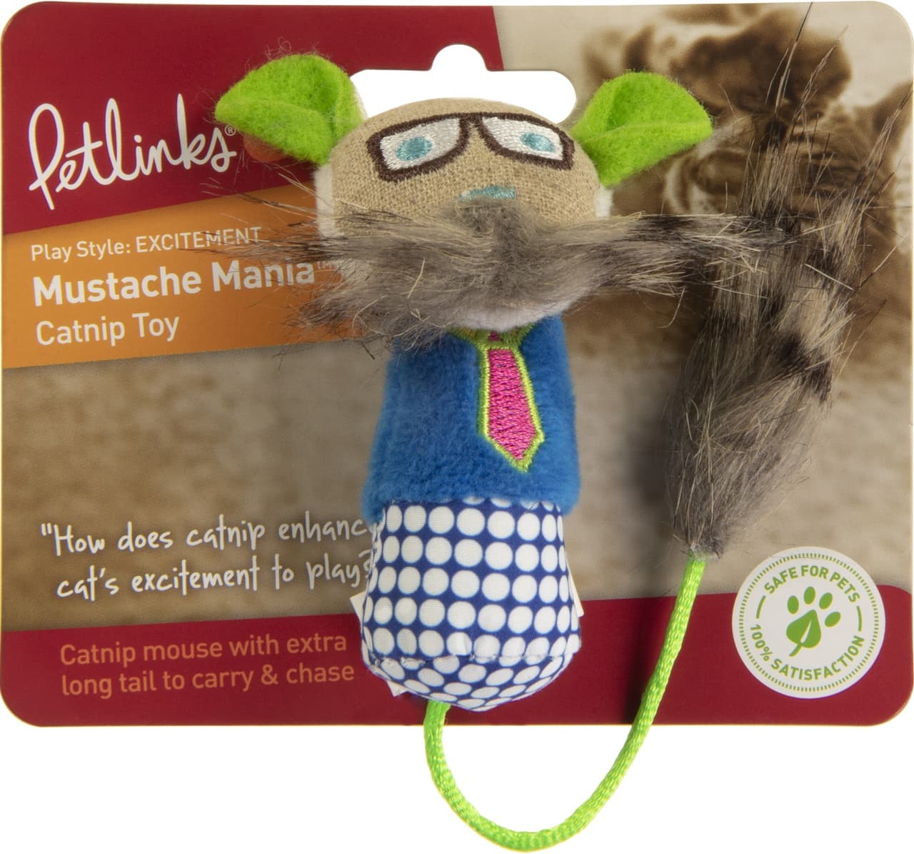 Petlinks® Mustache Mania™ Catnip Cat Toy