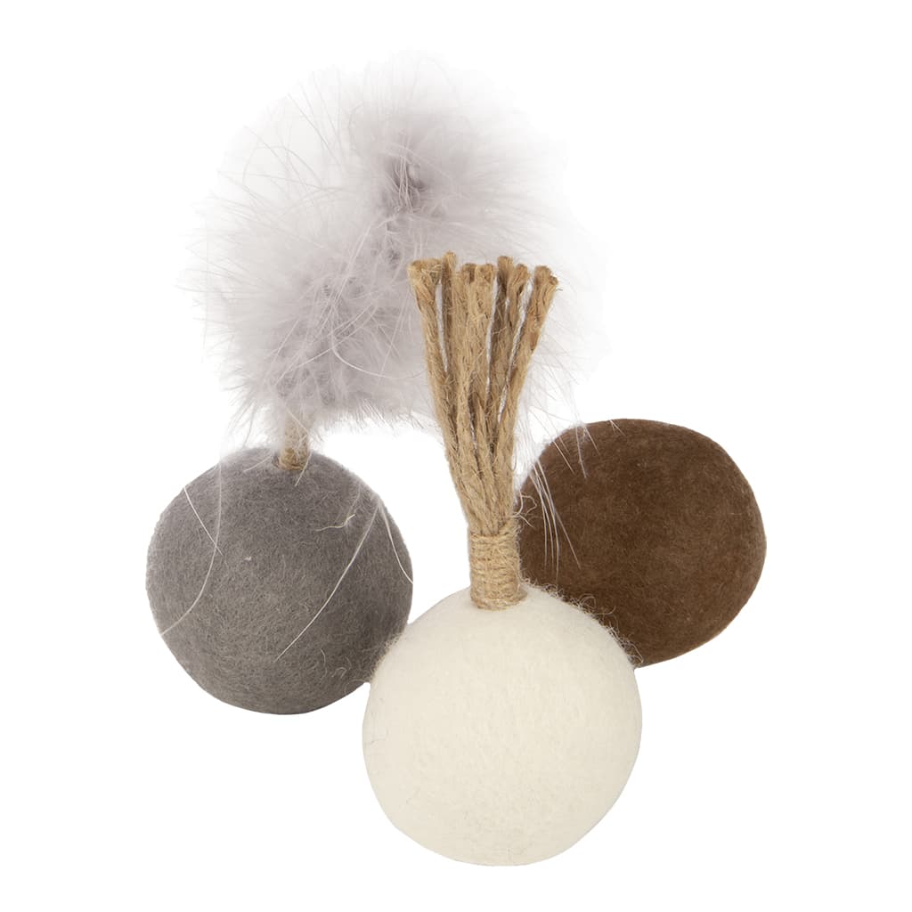 Petlinks® Wacky Woolies™ Wool Felt Cat Toys, Set of 3