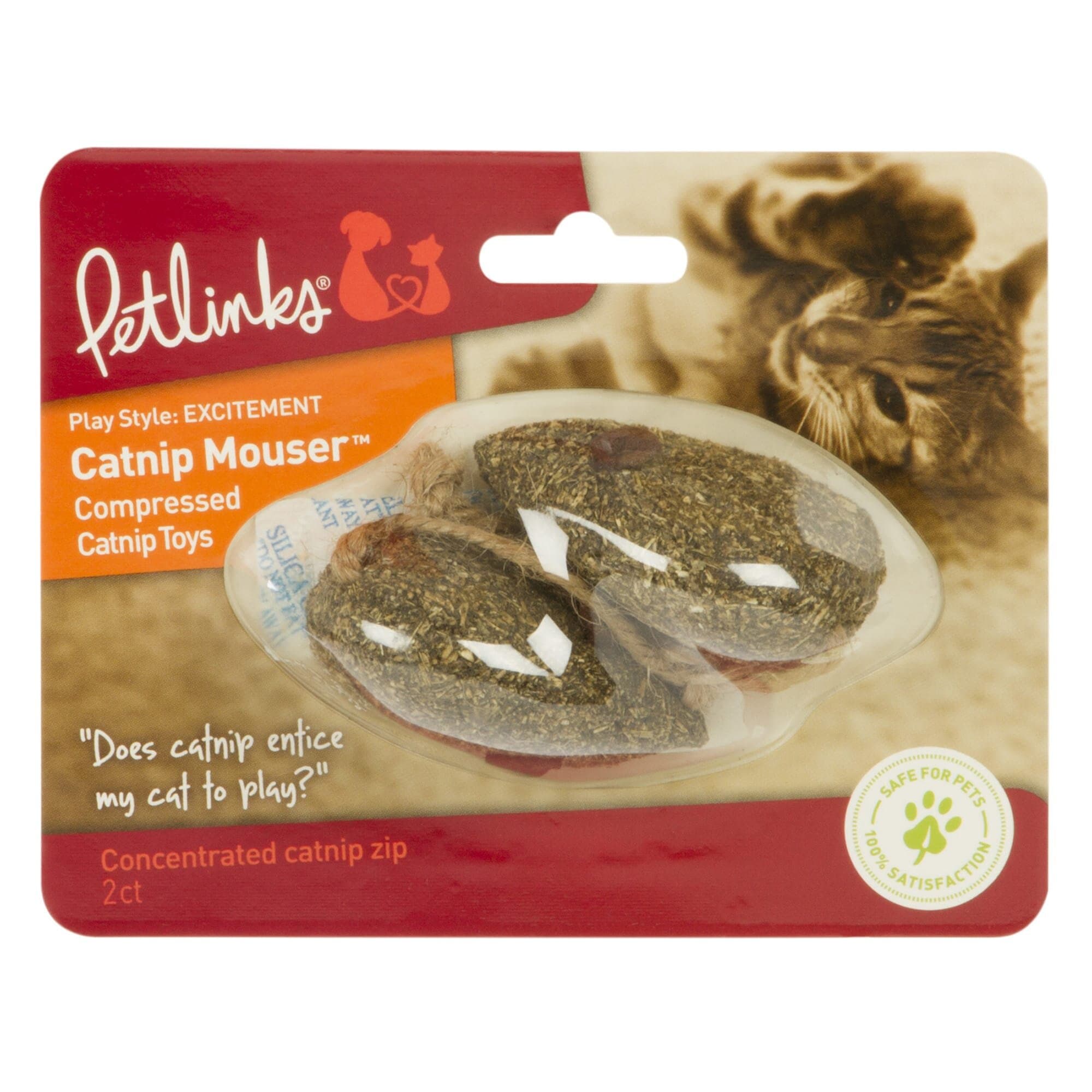 Petlinks® Catnip Mouser™ Compressed Catnip Cat Toys, Set of 2