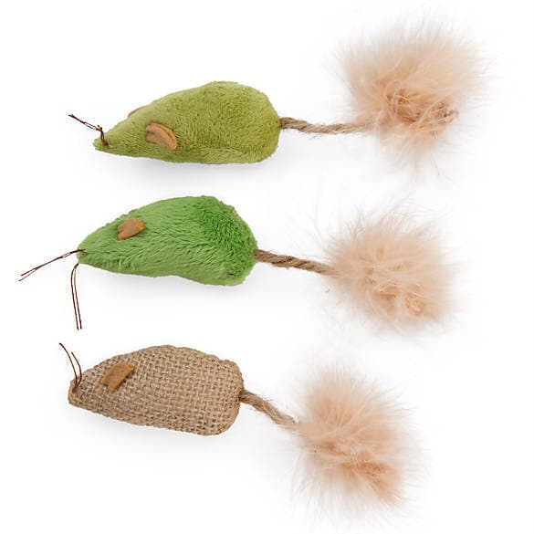Petlinks® 3 Blind Mice™ Plush Mice and Feather Catnip Cat Toys, Set of 3